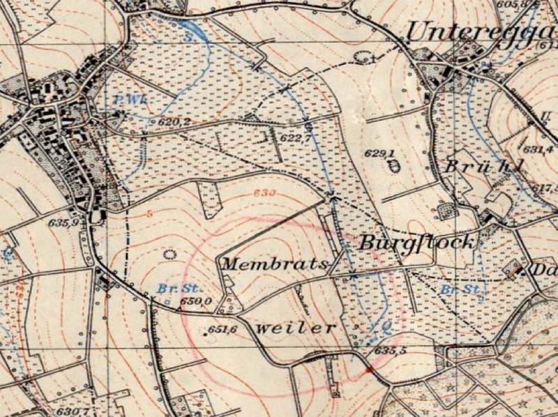 Braunenweiler, vergrößerter Ausschnitt aus der Karte